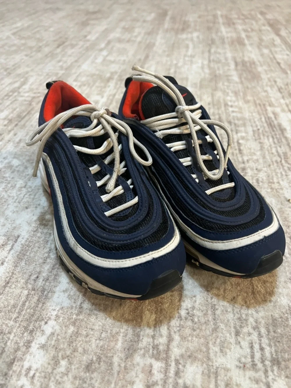 Nike Men’s Navy, White and Red Air Max 97 Sneakers